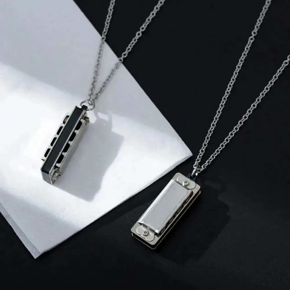 Musical Instrument Blow - Mini Harmonica Necklace Men and Women