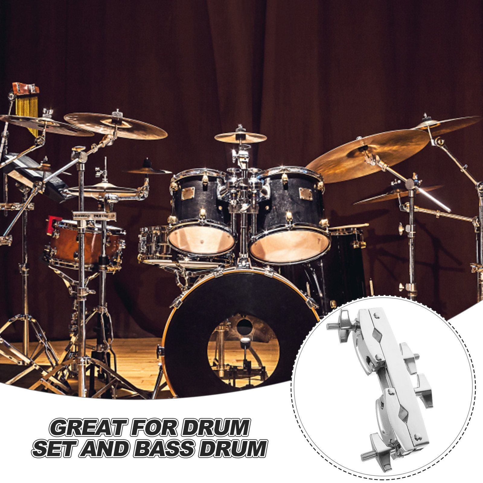 Musical Instrument Set - Drum Set Cowbell Holder Premium Bass