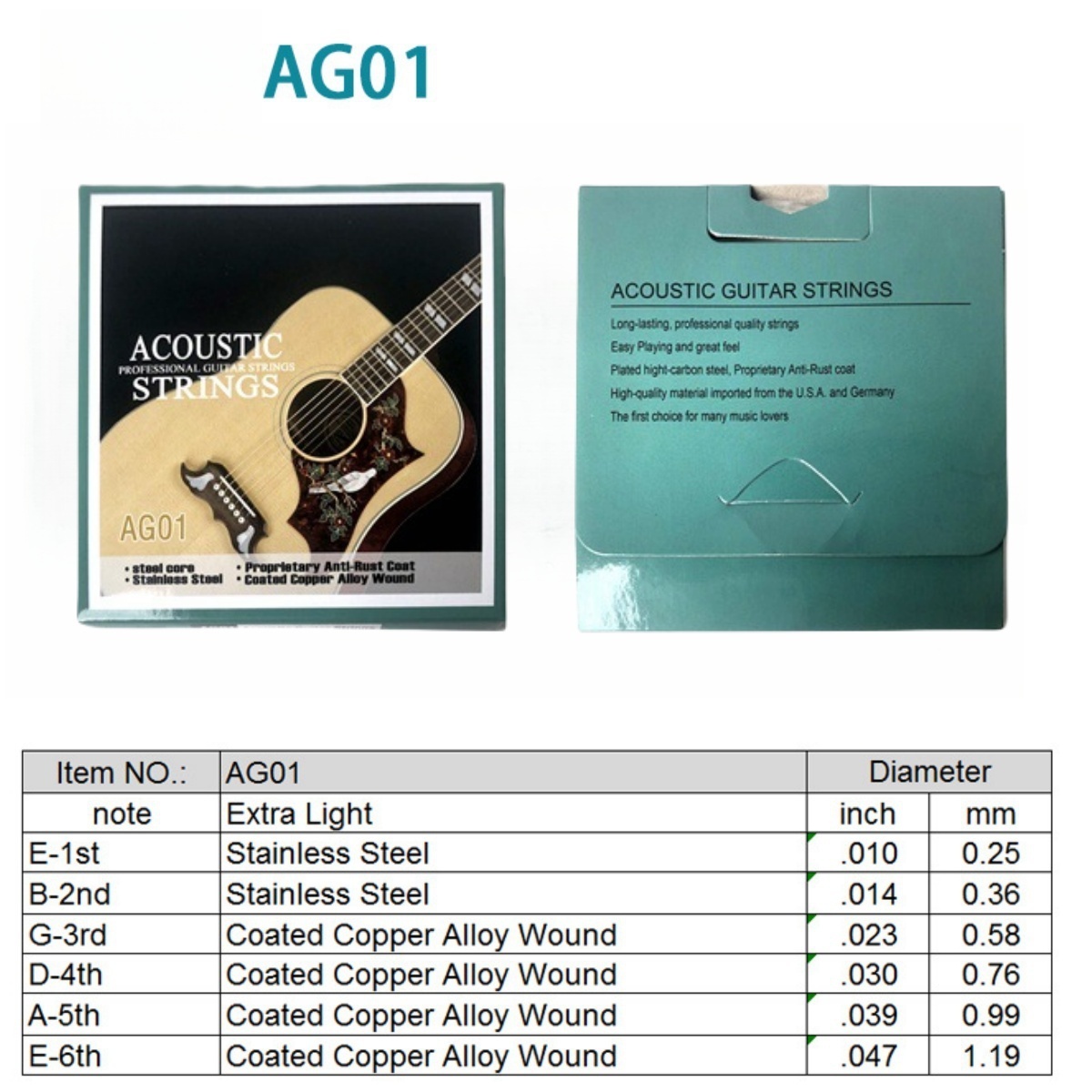 Miwayer 1 Set/6 String AG01 Ac - Musical Instrument Set 评论和价格