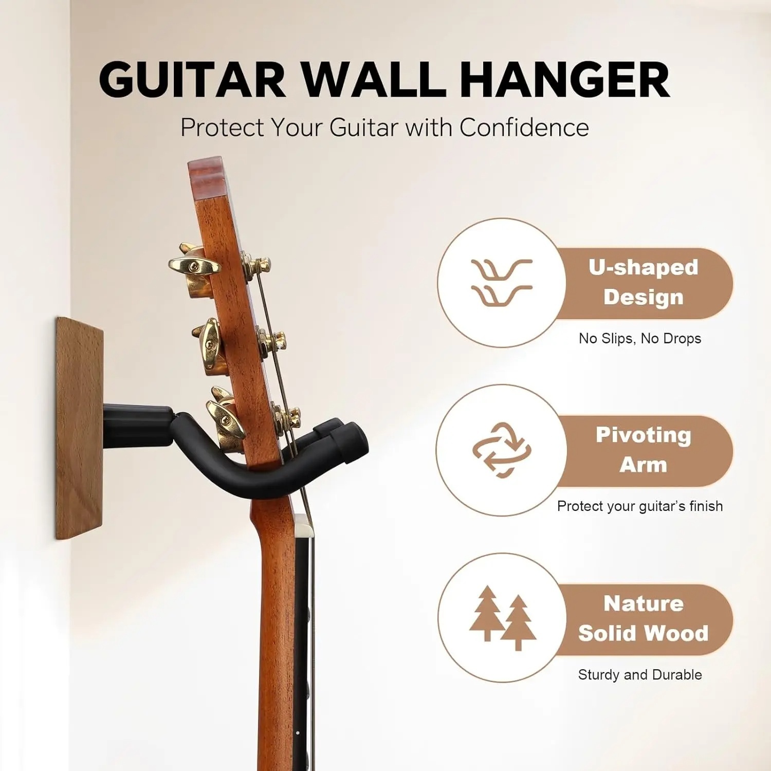 Wall Mount Guitar Hook Hanger  - Musical Instrument Art 评论和价格