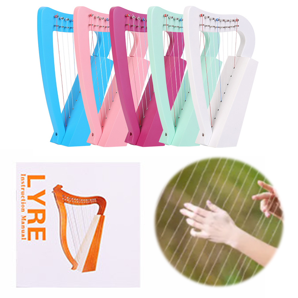 8 Strings Lyre Harp Solid Wood - Musical Instrument Harp 评论和价格