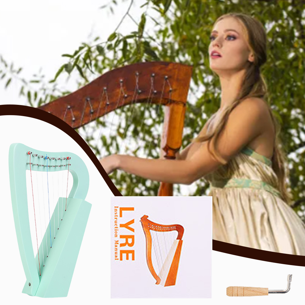 8 Strings Lyre Harp Solid Wood - Musical Instrument Harp 评论和价格