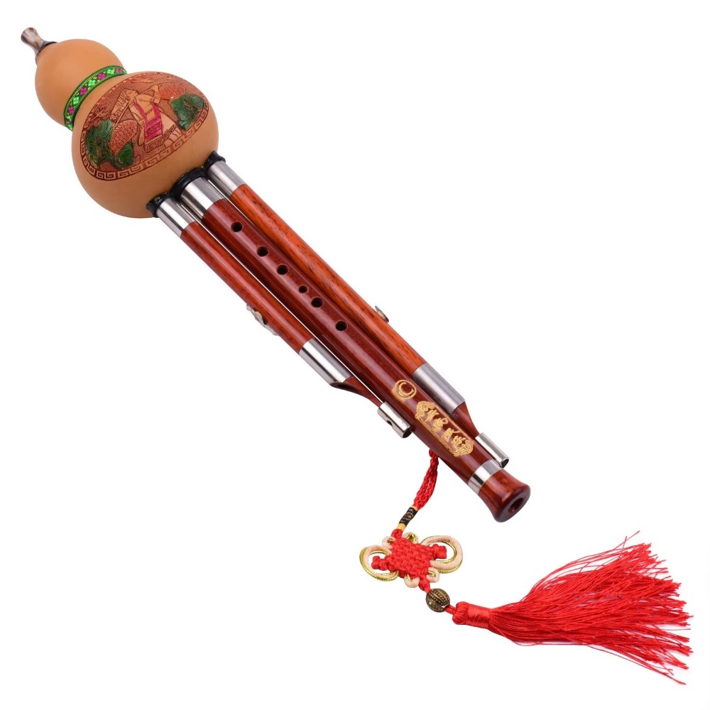 3-Tone C Key Hulusi Gourd Flut - A Musical Instrument With Keys 评论和价格