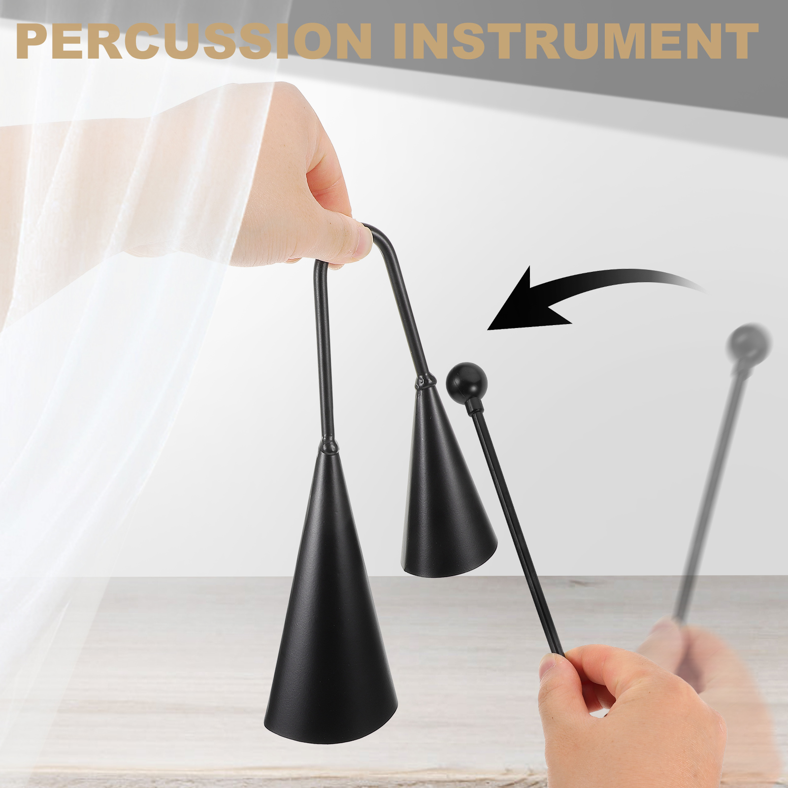 Double Trumpet Metal Cowbell A - Musical Instrument Agogo 评论和价格