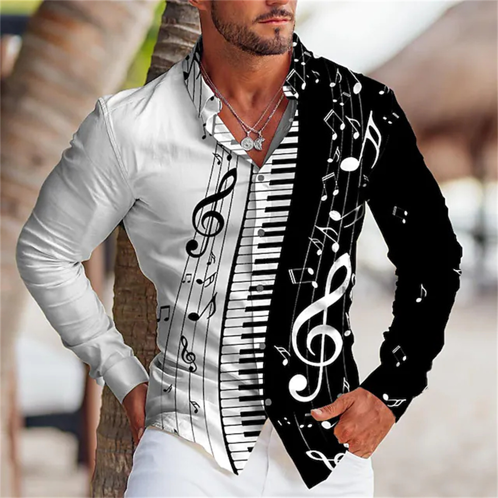 2025 Summer Men's Long Sleeves - Musical Instrument Sign 评论和价格