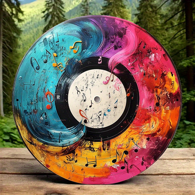 Colorful Vinyl Record Music No - Musical Instrument Sign 评论和价格