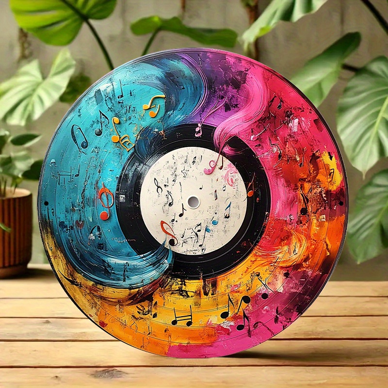 Colorful Vinyl Record Music No - Musical Instrument Sign 评论和价格