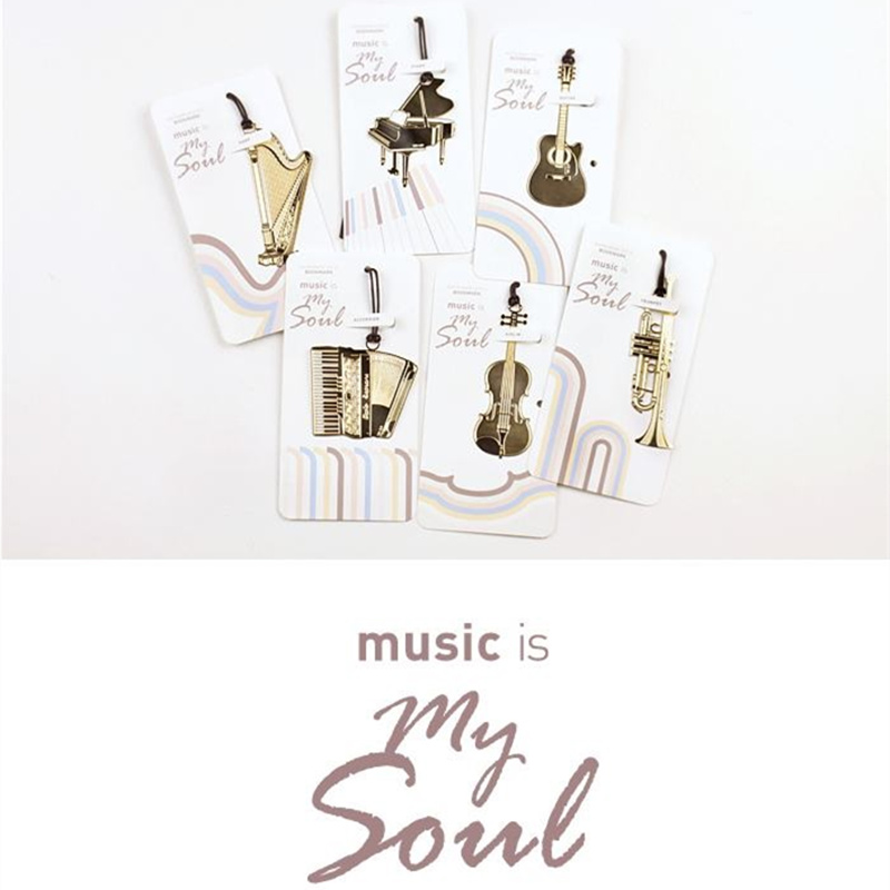 6pcs Music Metal Bookmark Gold - Musical Instrument Book 评论和价格