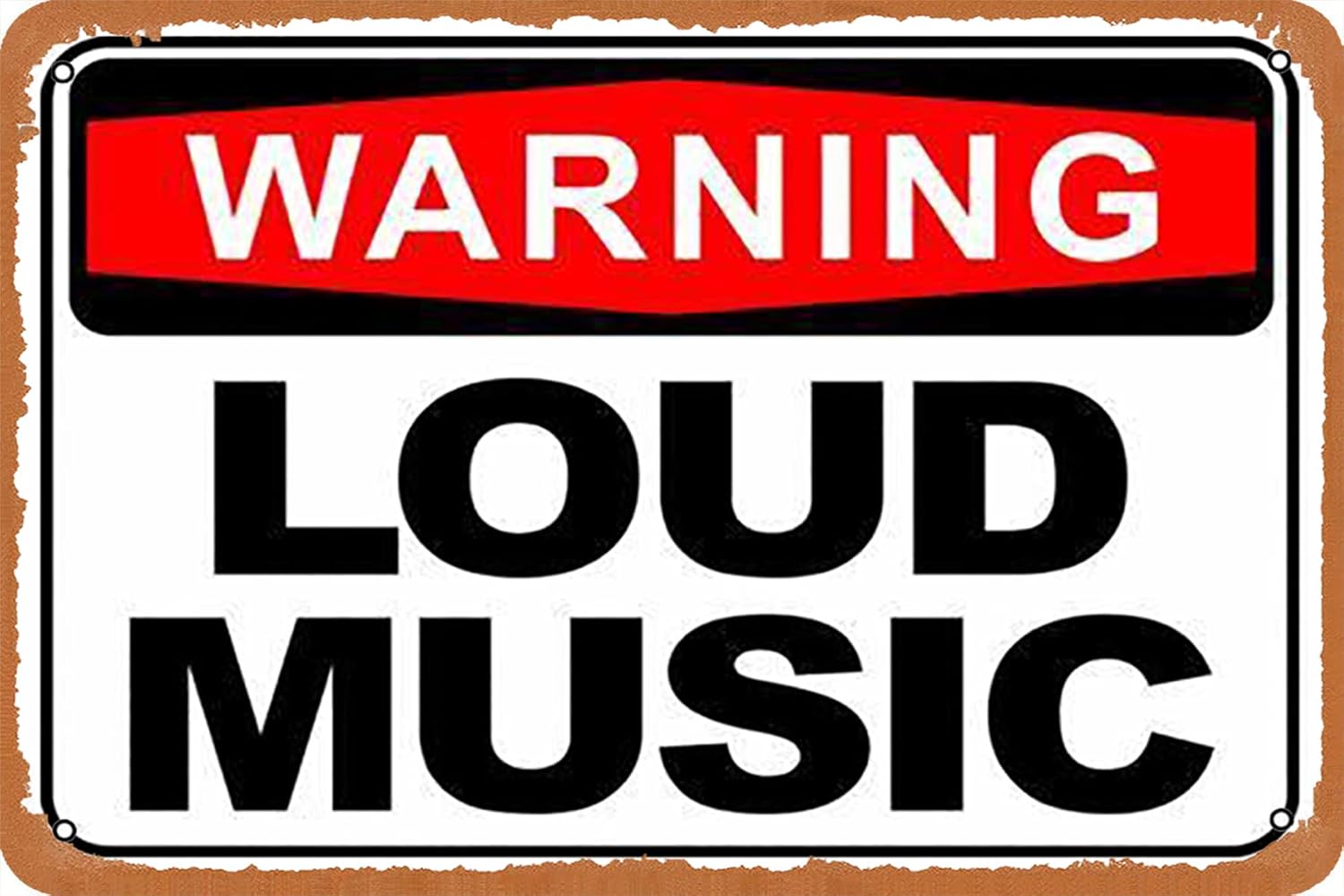 warning Loud Music vintage met - Musical Instrument Sign 评论和价格