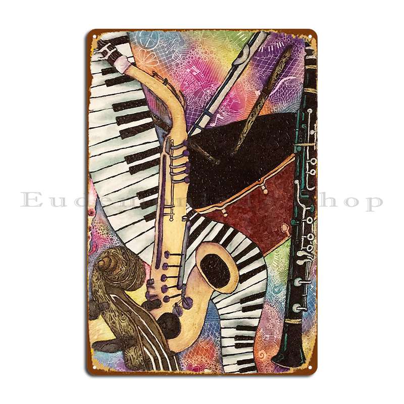 Musical Instruments Metal Plaq - Musical Instrument Sign 评论和价格